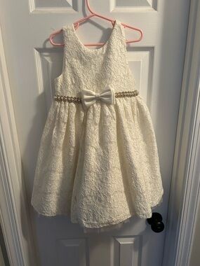 American Princess Ivory Lace Bow-Front Formal Dress